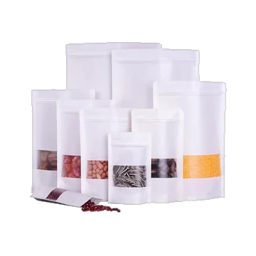 White Zipper Bag With Window